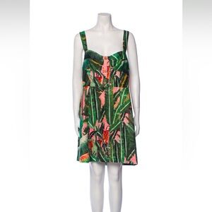 Farm Rio Amazonia Printed Linen Mini Dress